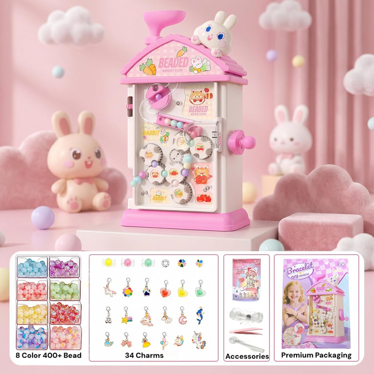 Bracelet Making Kit- Auto Beaded Jewelry Maker Toy Gift for Girls 6-12