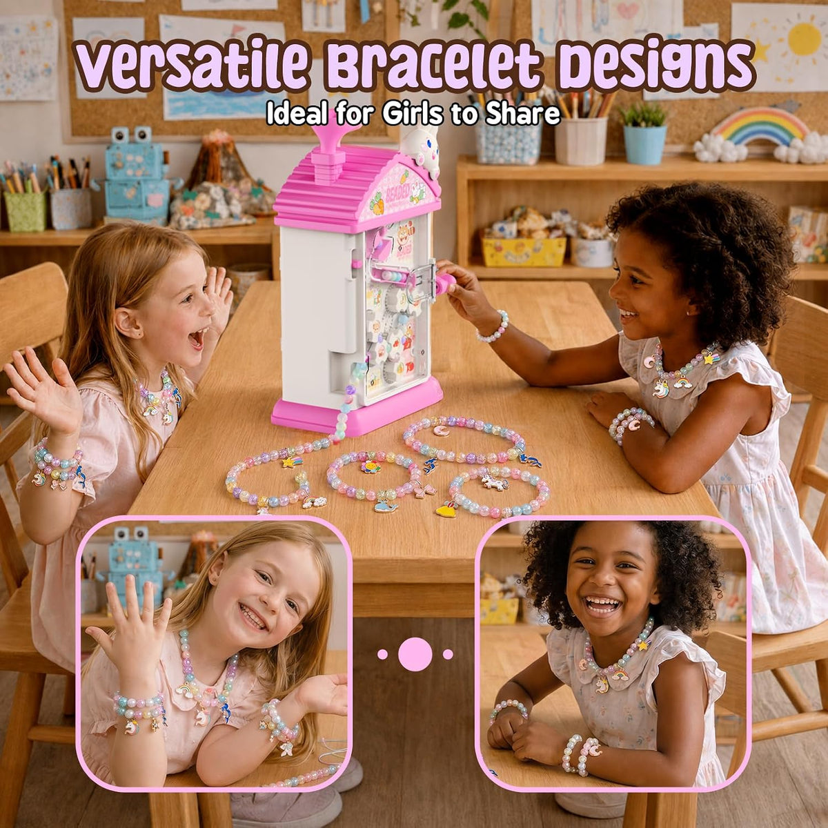 Bracelet Making Kit- Auto Beaded Jewelry Maker Toy Gift for Girls 6-12