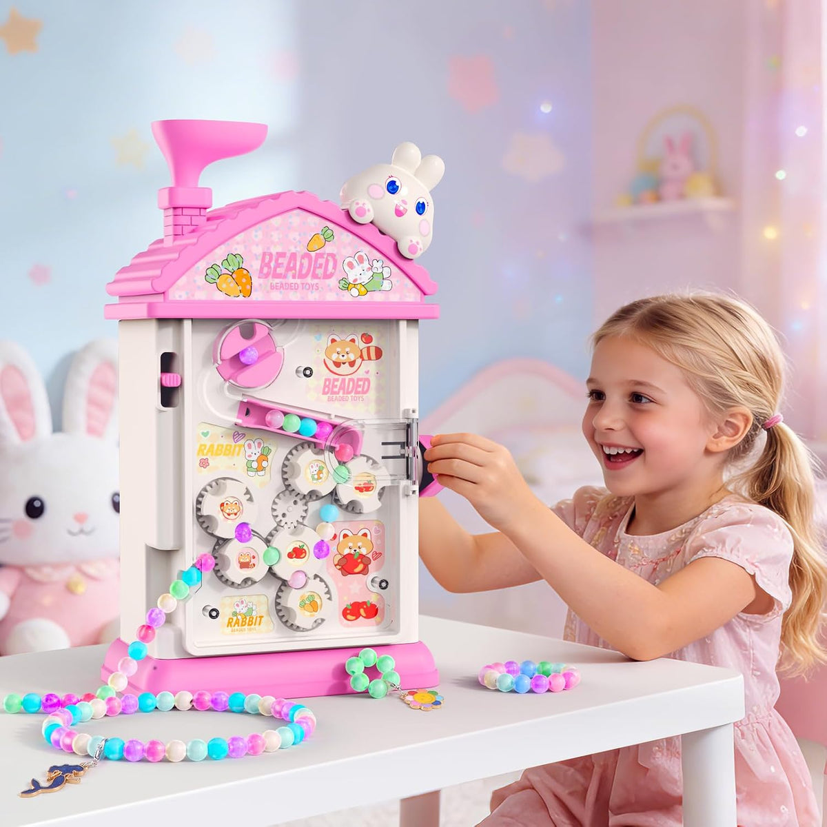 Bracelet Making Kit- Auto Beaded Jewelry Maker Toy Gift for Girls 6-12