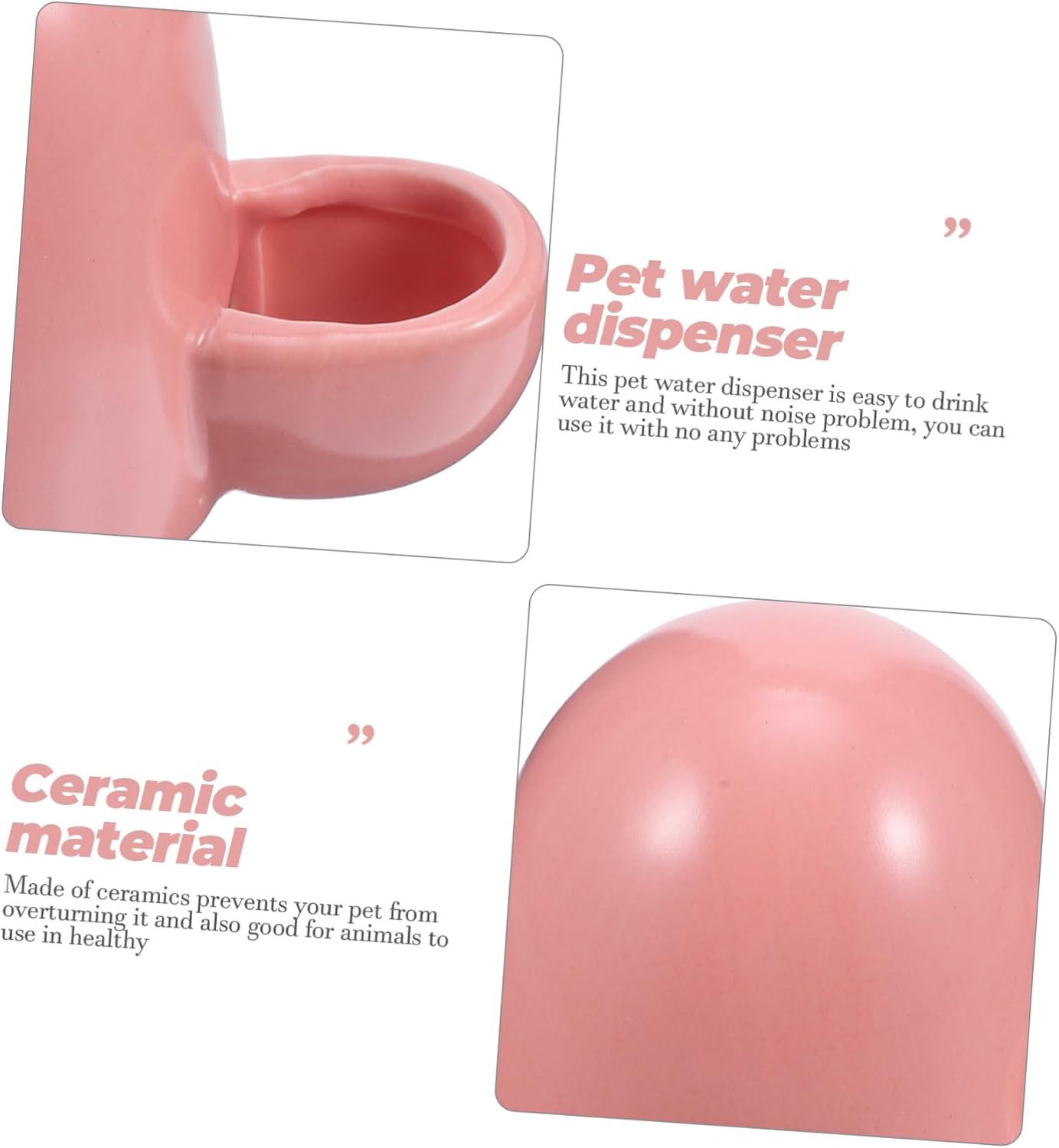 Mini Pet Water Dispenser for Small Animals Pink Hamster Drinking Fountain Quiet and Easy to Use for Mice Hedgehogs and Other Little Pets