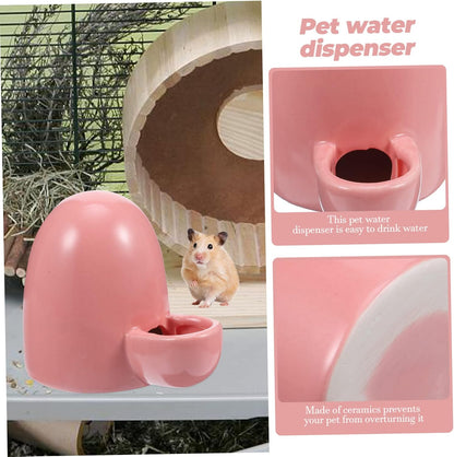 Mini Pet Water Dispenser for Small Animals Pink Hamster Drinking Fountain Quiet and Easy to Use for Mice Hedgehogs and Other Little Pets