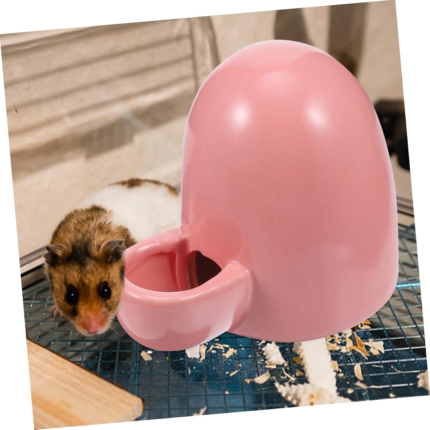 Mini Pet Water Dispenser for Small Animals Pink Hamster Drinking Fountain Quiet and Easy to Use for Mice Hedgehogs and Other Little Pets