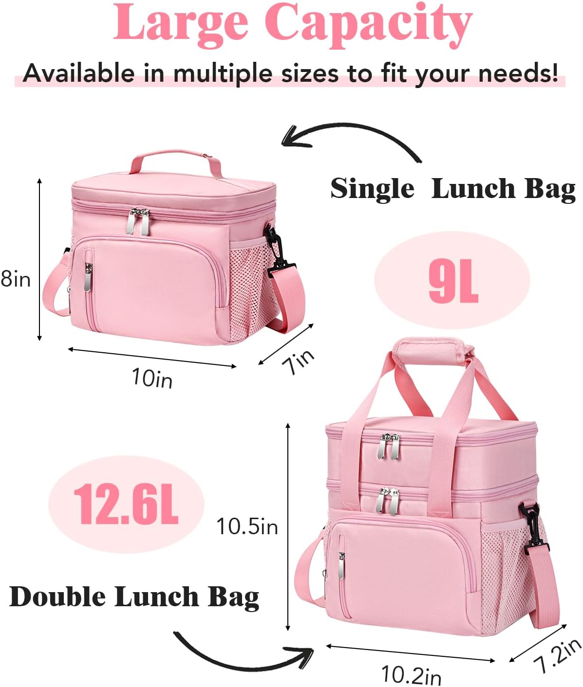 Lunch Bags for Men Women Insulated Lunch Box Leakproof Soft Cooler Lunchbag