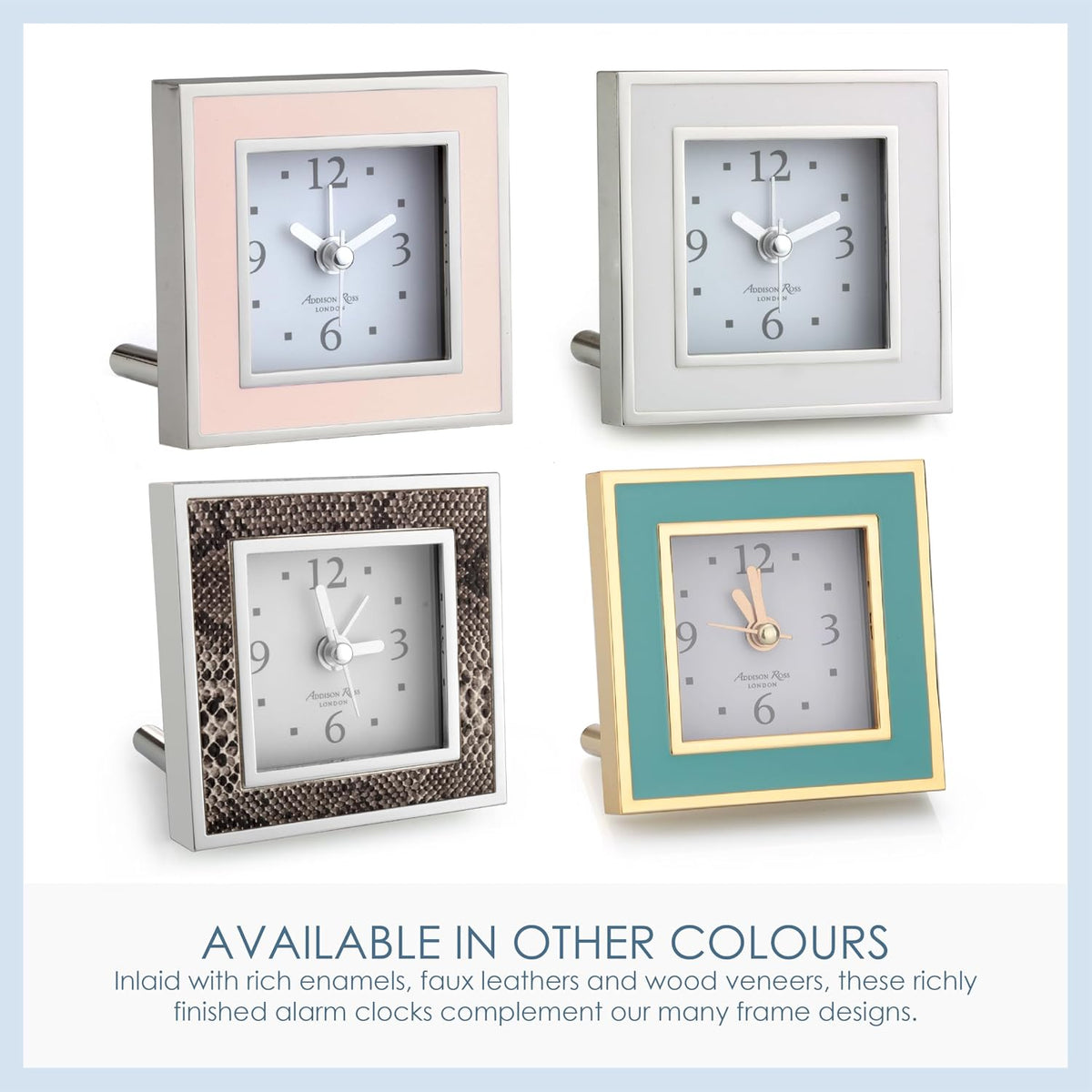 Battery Alarm Clock – Silent Sweep – Compact & Stylish – Alarm Clock Bedside – Velvet-Backed Design/Home & Office Decor – Pale Pink & Gold