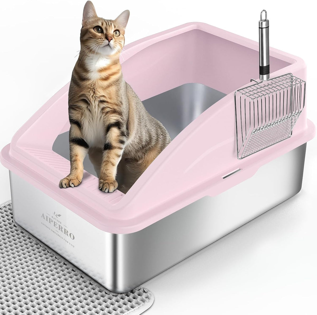 Stainless Steel Litter Box | XL Metal Cat Litter Boxes with Lid