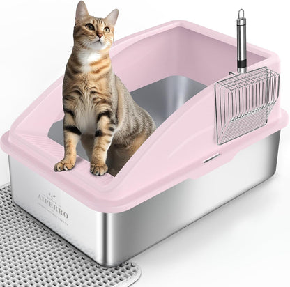 Stainless Steel Litter Box | XL Metal Cat Litter Boxes with Lid