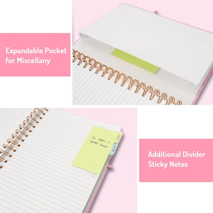 Lined Spiral Journal Notebook with 300 Numbered Pages, B5