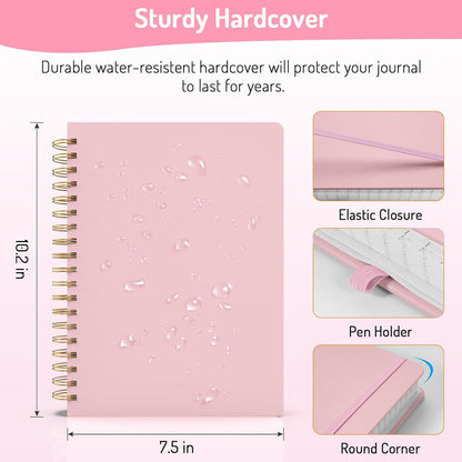 Lined Spiral Journal Notebook with 300 Numbered Pages, B5