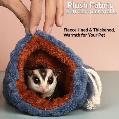 Sugar Glider Bonding Pouch Warm Travel Carrier Hamster Nest & Strap (Pink)