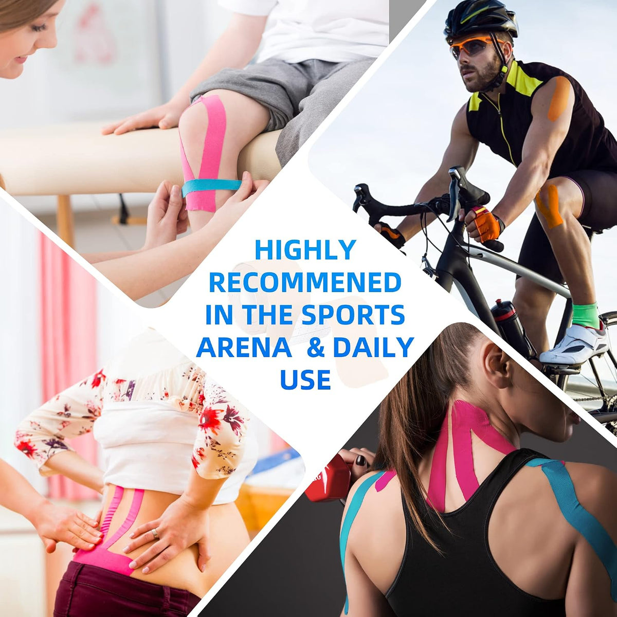 K Tape Precut Strips (40 Count, 10") | Latex-Free Kinesiology Tape for Sports | Athletic Tape Ideal for Knee, Shoulder, and Elbow Support (Pink, 5CM X 5M)