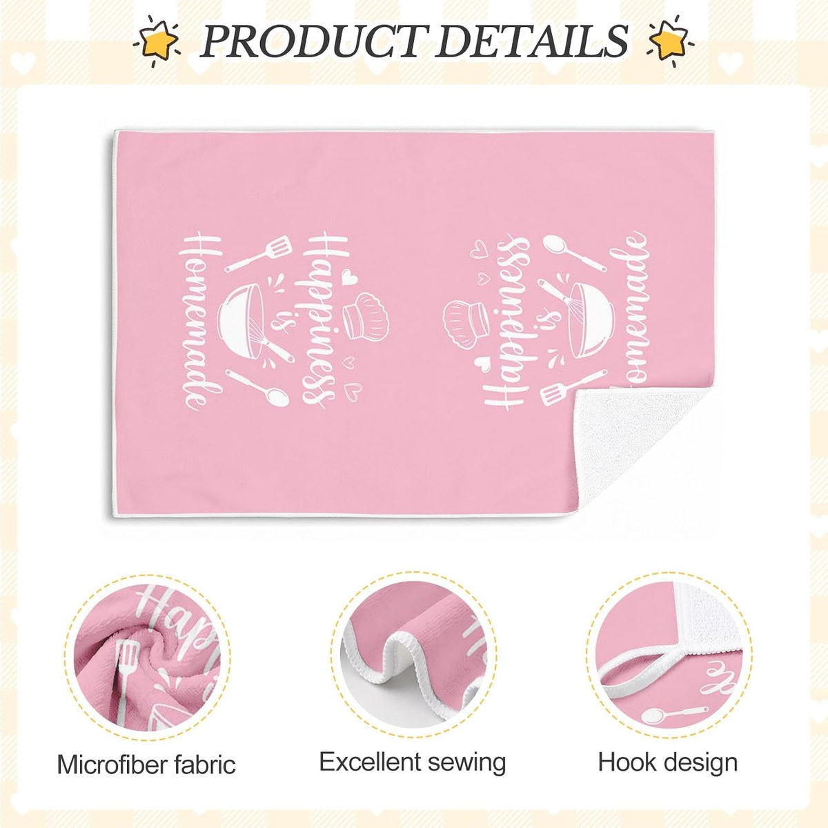 Pink Kitchen Decor Accessories, Pink Kitchen Dish Towels, 12 Pack