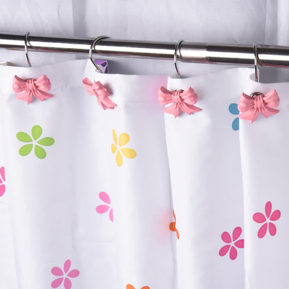 12 pcs Bow Knot Shower Curtain Hooks,Home Decorative Shower Curtain Rings
