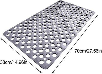 Shower Mat, 28 X 15 Inches Non Slip Large Machine Washable Easy Clean Bathroom Floor Mat with Suction Cups and Drain Holes,Durable Pink Bath Mat for Bathroom,Home,Inside Shower Floor,Bathtub