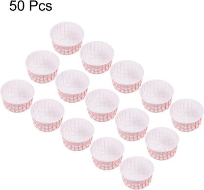 50 Pcs Standard Cupcake Liners Cupcake Cups Disposable Oven Safe Baking Pastry Cups for Party, Wedding, Light Pink