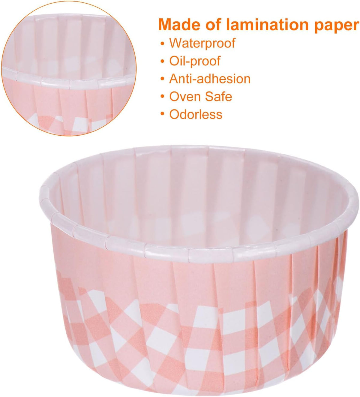 50 Pcs Standard Cupcake Liners Cupcake Cups Disposable Oven Safe Baking Pastry Cups for Party, Wedding, Light Pink