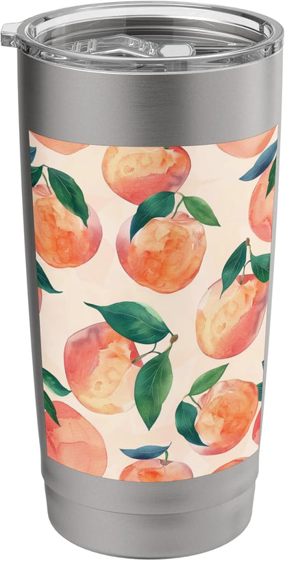 Cute Pattern Art Peach Stainless Steel Insulated Tumbler