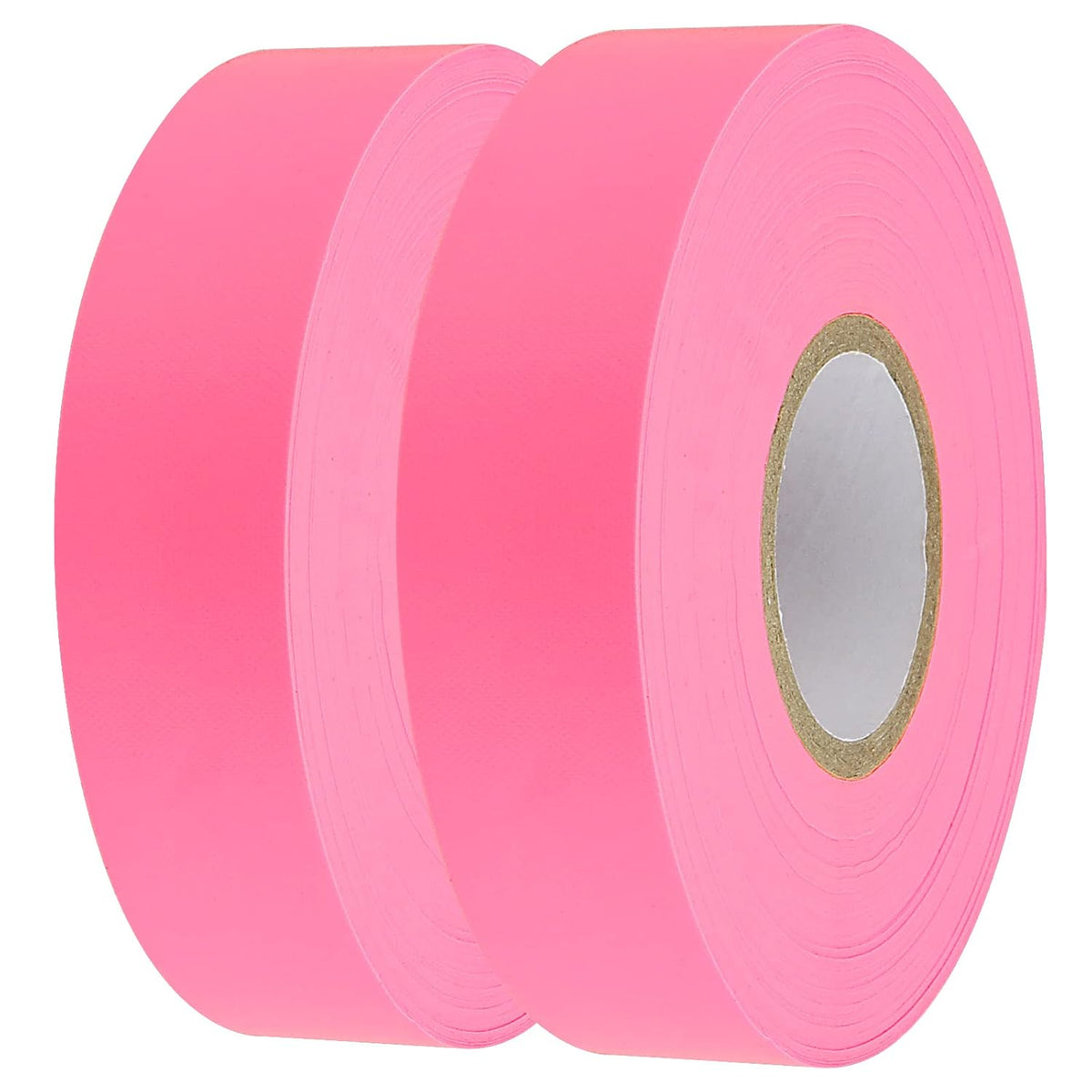 10 Pack 1" x 328' Pink Flagging Tape, Neon Marking Tape, Non-Adhesive Plastic Ribbon Tape Fluorescent Tape for Labeling, Tagging Boundaries