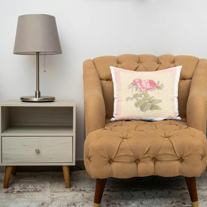 Victorian Dark Pink Roses on Antique Look Paper Background, Light Pastel 16x16 inch Pillow Case
