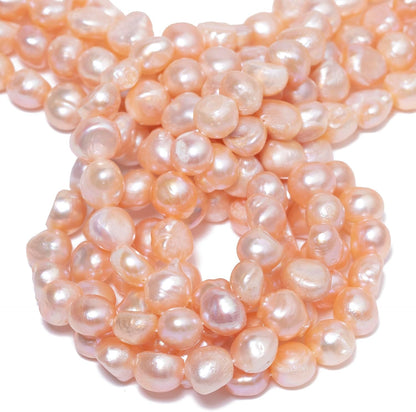 50pcs Natural Freshwater Pearl Beads, 8-9mm Peach Blush Irregular Pearls Beads for Jewelry Making, Crafting, DIY Bracelets and Necklaces