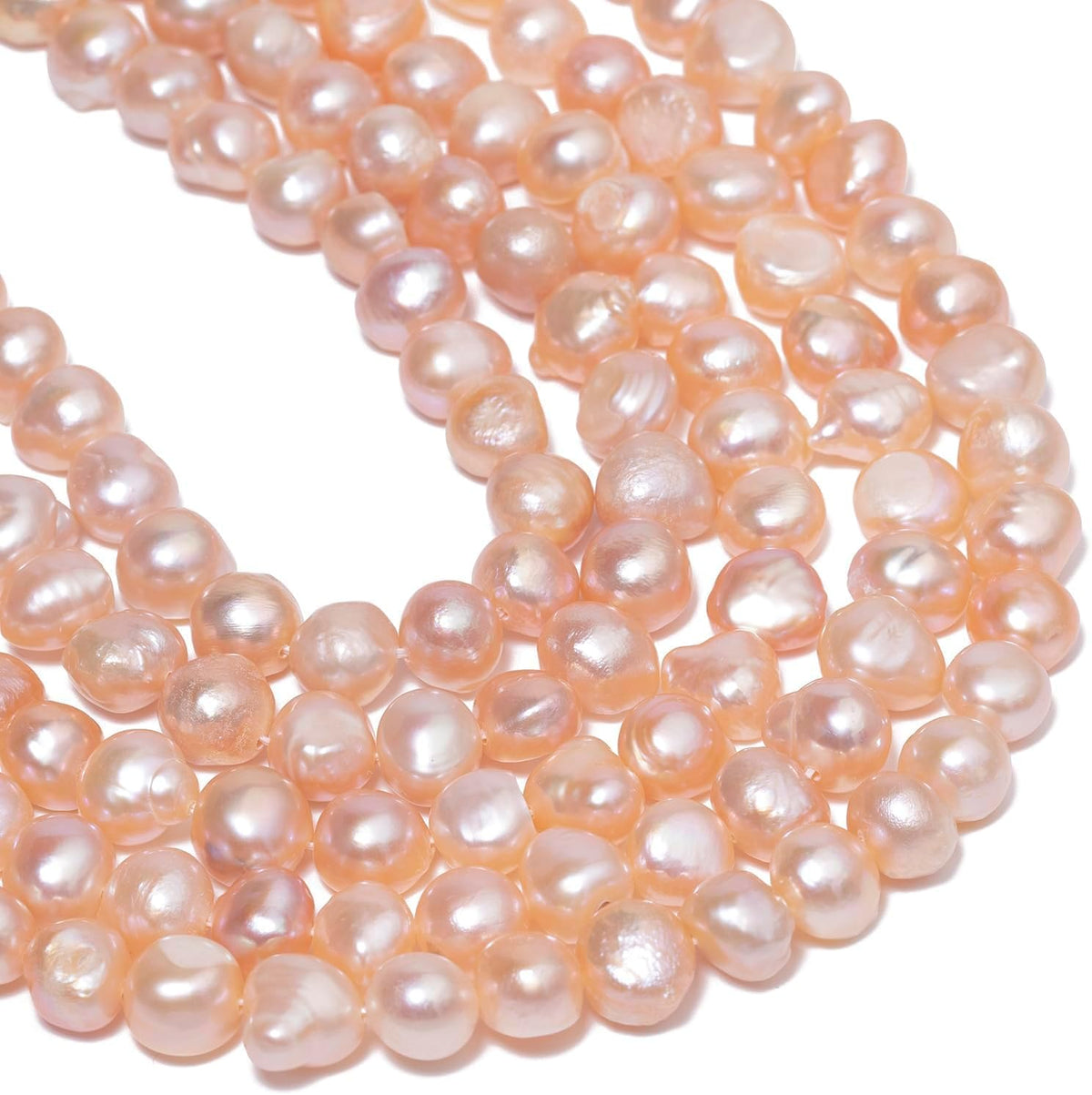 50pcs Natural Freshwater Pearl Beads, 8-9mm Peach Blush Irregular Pearls Beads for Jewelry Making, Crafting, DIY Bracelets and Necklaces