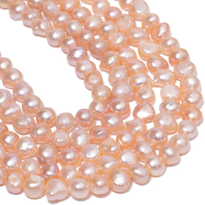 50pcs Natural Freshwater Pearl Beads, 8-9mm Peach Blush Irregular Pearls Beads for Jewelry Making, Crafting, DIY Bracelets and Necklaces