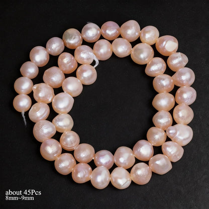 50pcs Natural Freshwater Pearl Beads, 8-9mm Peach Blush Irregular Pearls Beads for Jewelry Making, Crafting, DIY Bracelets and Necklaces