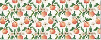 Peach Fruit Leaves and Flowers Gift Wrapping Paper Perfect for Wedding, Baby Shower, Valentine's Day, Christmas - Birthday Wrapping Paper Mini Roll - 58 x 22.8 inches