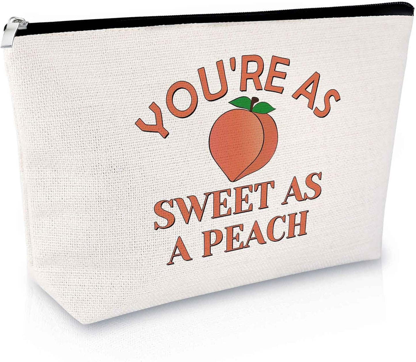 Sfodiary Peach Lover Gift Peach Makeup Bag for Women Fruit Theme Gift for Fruit Lover Cosmetic Bag for Girls Christmas Birthday Presents for Daughter Friends Niece Mom Aunt Zipper Travel Pouch
