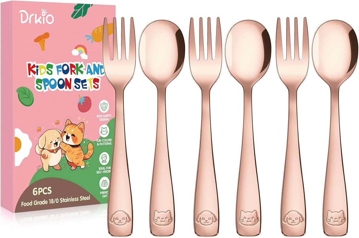 6Pcs Stainless Steel Toddler Utensils Small Metal Kids Silverware