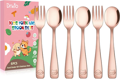 6Pcs Stainless Steel Toddler Utensils Small Metal Kids Silverware