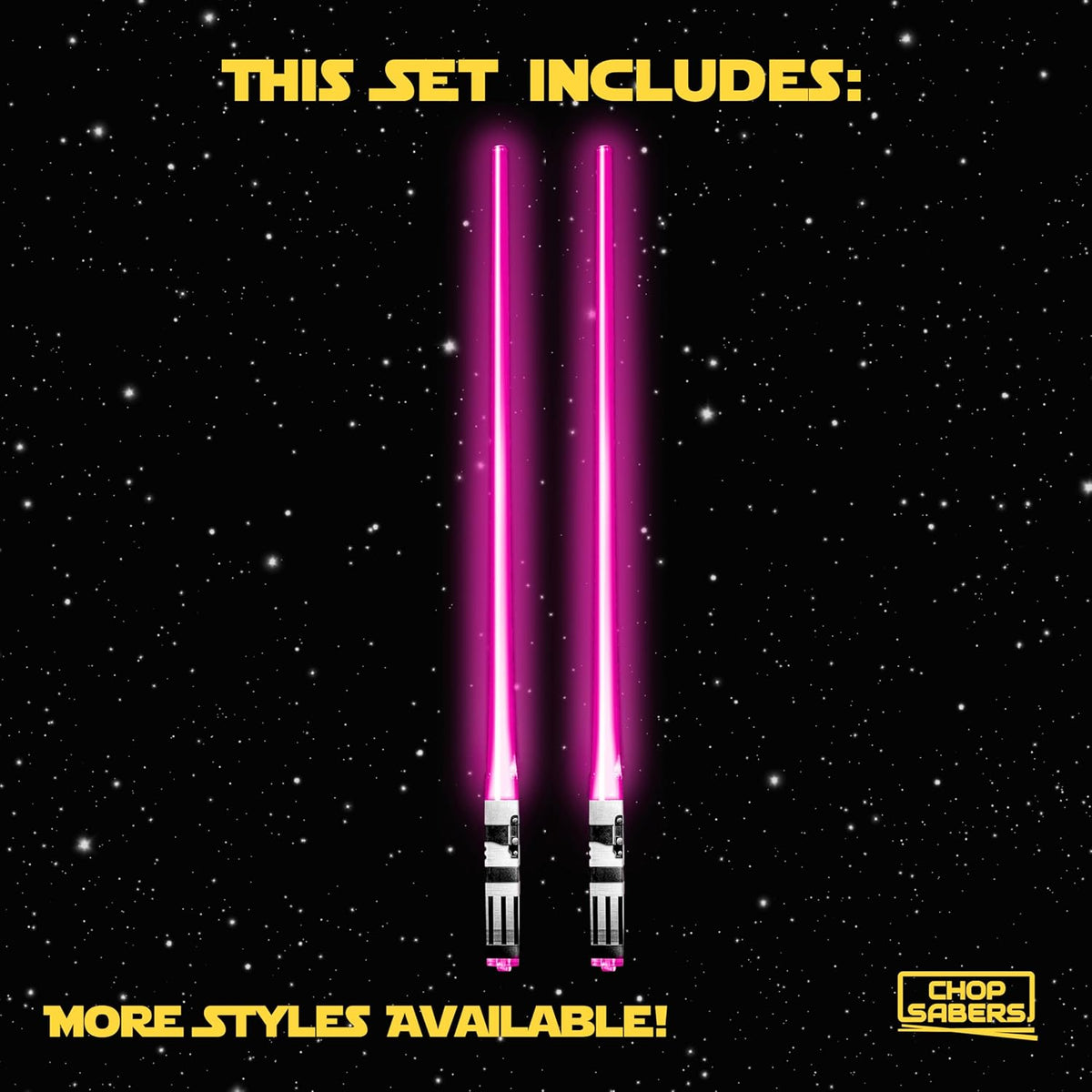 Chop Sabers Light Up LightSaber Chopsticks, 1 Pair, Pink