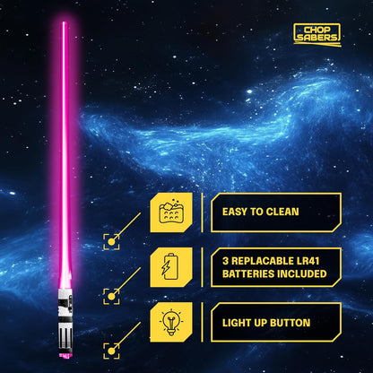 Chop Sabers Light Up LightSaber Chopsticks, 1 Pair, Pink