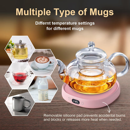 Coffee Mug Warmer Cat Mug Set Electric Smart Heated Cup Wax Warmer for Desk
