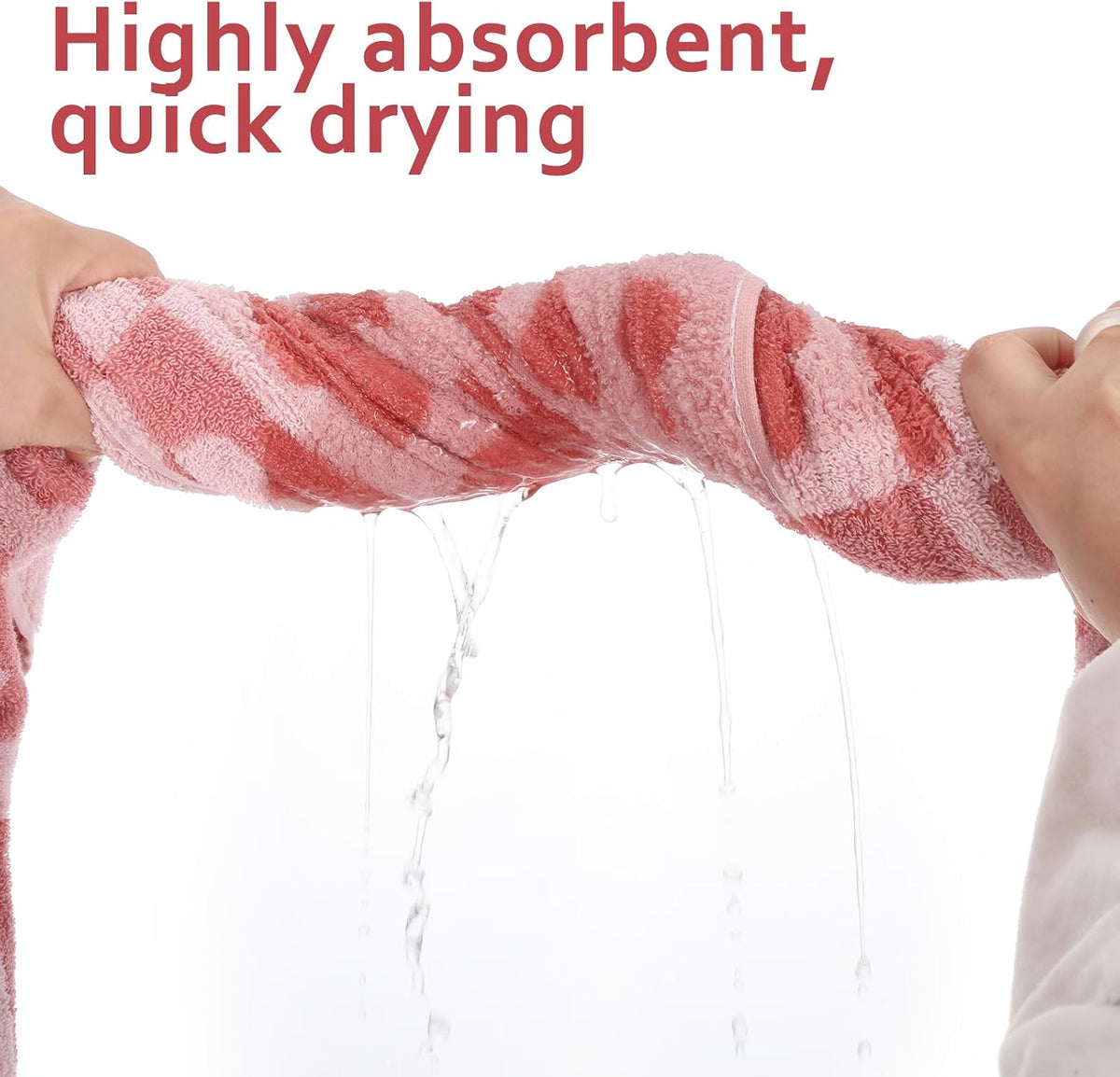 2 PCS Luxury Pink Bath Towels Checkered Floral, Pink Cute Towels for Women Girls Shower Body 27.5x55 Inches, Bathroom Decor & Pool Days, 100% Cotton Super Absorbent Shower Towels Soft (Pink)