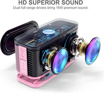 SoundBox Plus Portable Bluetooth Speaker with 16W Stereo Sound-Pink