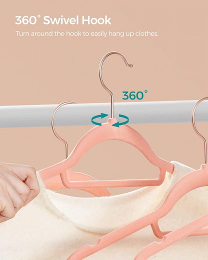 SONGMICS Velvet Hangers, Set of 50, Non-Slip, Space-Saving