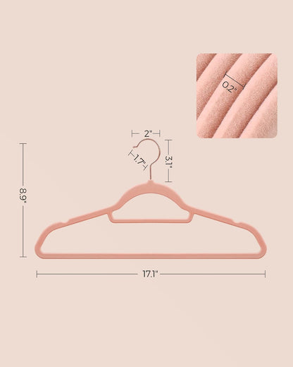 SONGMICS Velvet Hangers, Set of 50, Non-Slip, Space-Saving