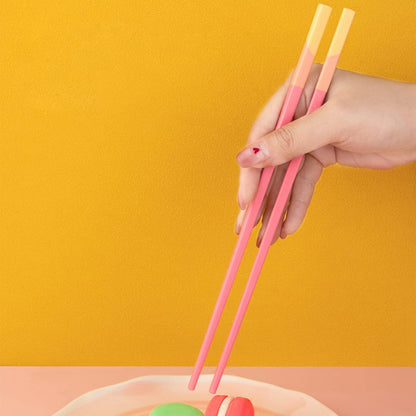 5 Pairs Reusable Chopsticks Dishwasher Safe, Fiberglass Premium Japanese Chines Korean Chopsticks for Sushi Noodles Ramen, Non-slip Chop Sticks, Lightweight, 9.6 inches- Green&Pink-E