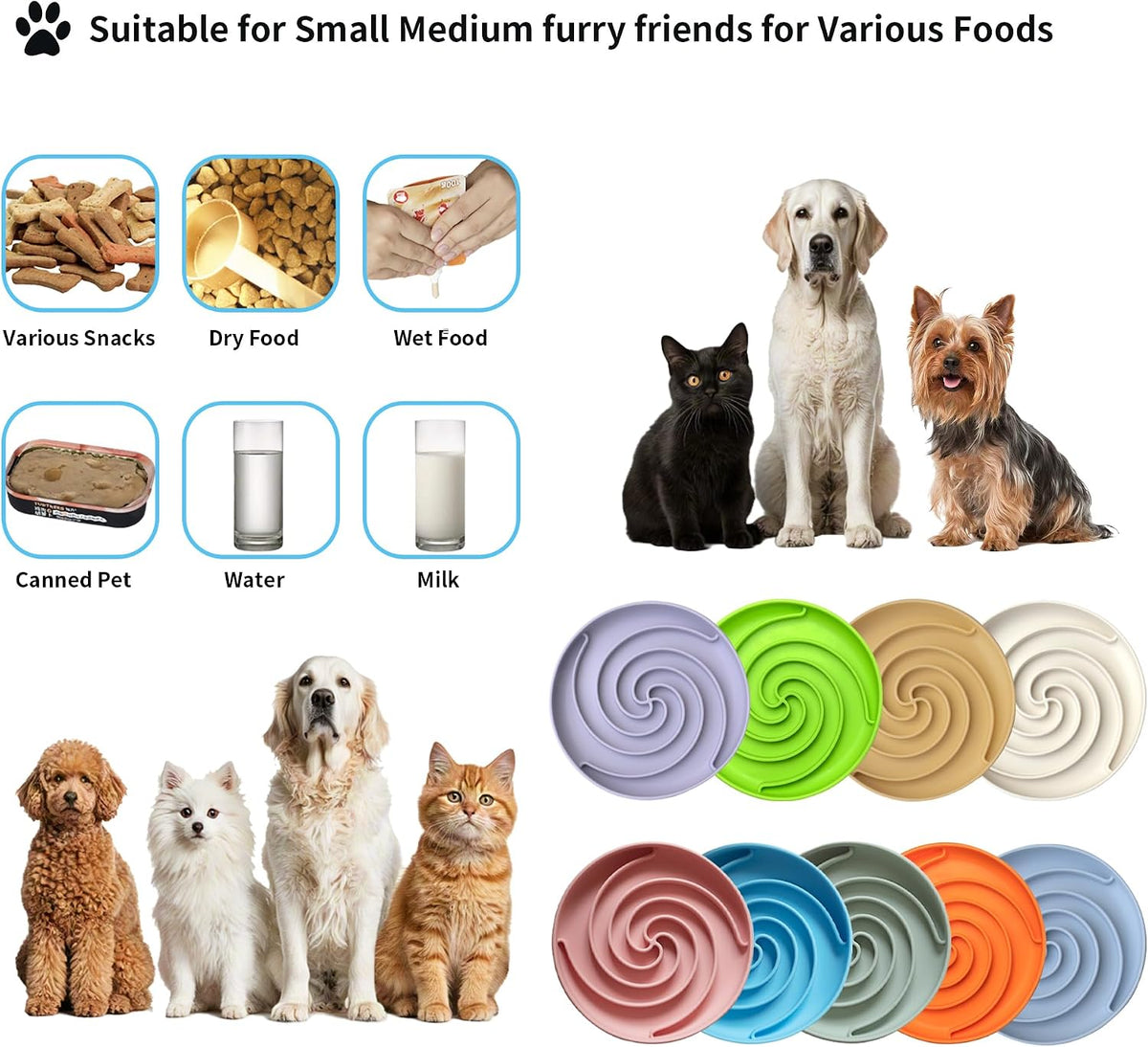 Slow Feeder Dog Bowls, Dishwasher Microwave Safe Silicone Puppy Puzzle Bowl with Non-Slip Design for Eating (Powder Pink)