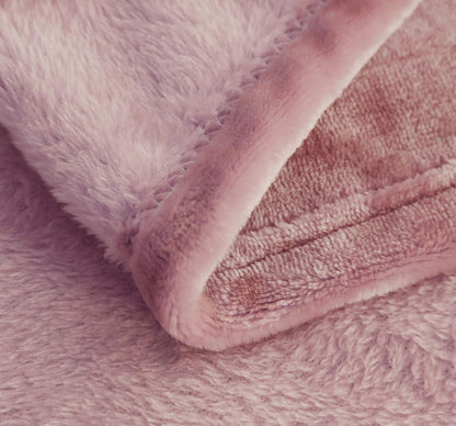 Flannel Fleece Blanket Twin Size, All Season Super Soft Cozy Blanket for Bed or Couch, Dusty Pink 60inch X80''