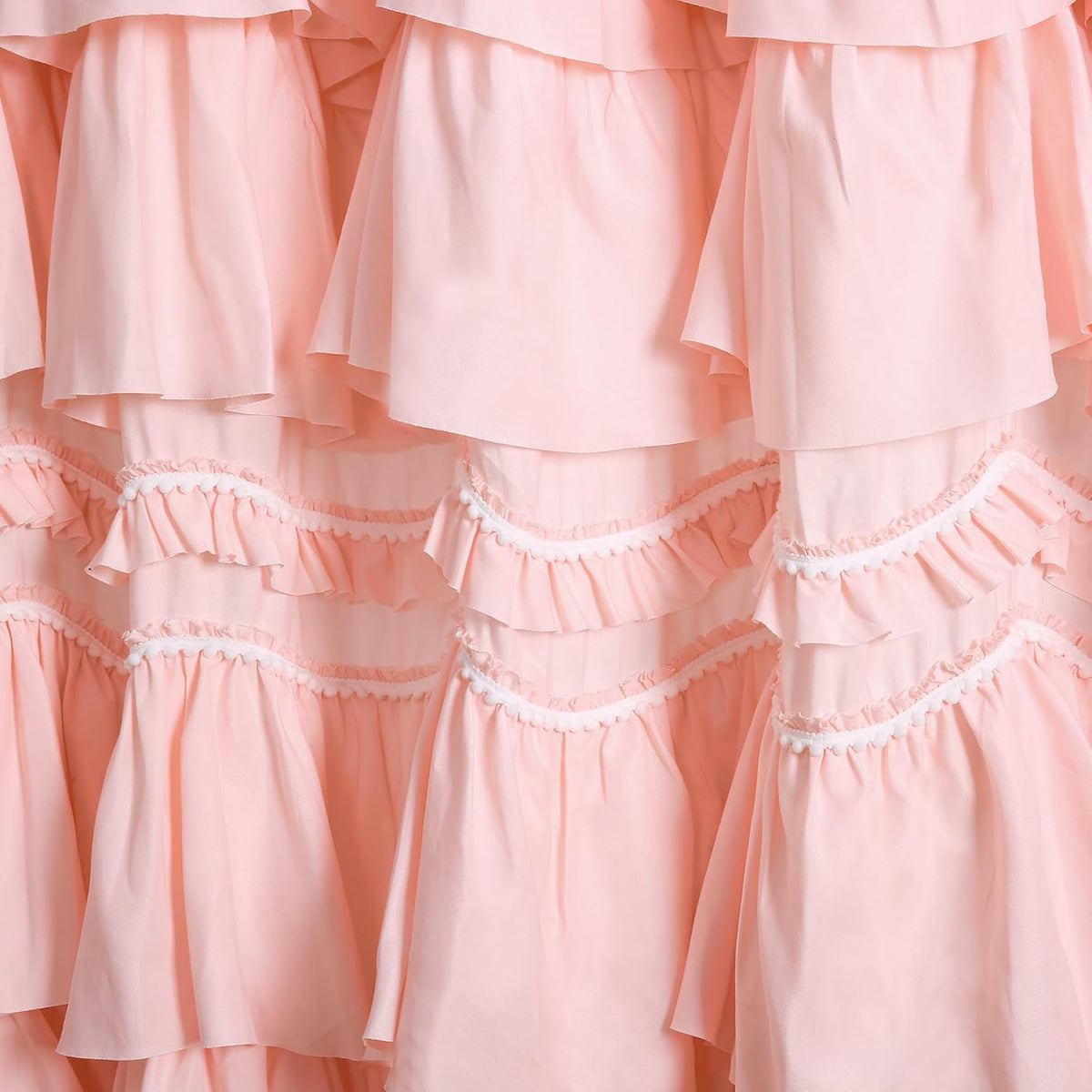 Kemmy Ruffled Shower Curtain, Single, 72" W x 72" L, Peachy Pink - Bathroom Curtain - Fabric Shower Curtains for Bathroom - Coquette Decor