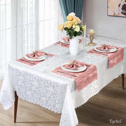 12 Pack Rose Gold Damask Satin Napkins 17 x 17 Inch