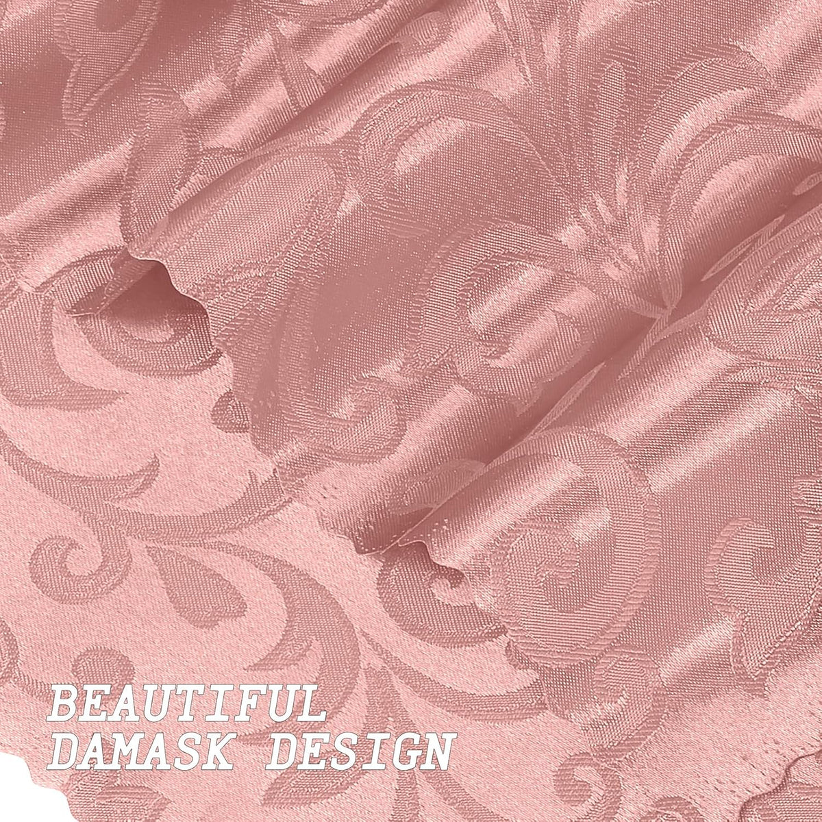12 Pack Rose Gold Damask Satin Napkins 17 x 17 Inch