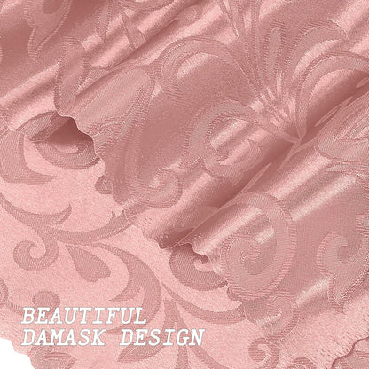 12 Pack Rose Gold Damask Satin Napkins 17 x 17 Inch