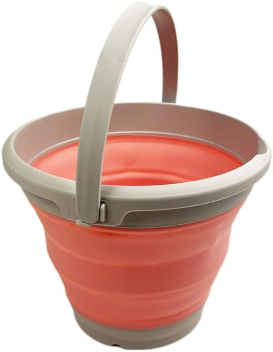 5.5L (1.4 Gallon) Collapsible Plastic Bucket (Grey/Quartz Pink, 1)