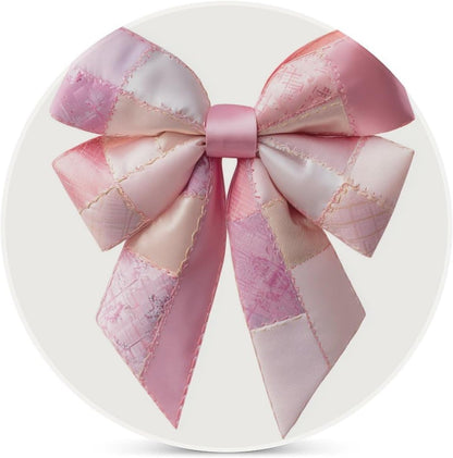 Light Pink Bow Balloon Patchwork Embroidery Coasters Set of 4 Absorbent Coasters