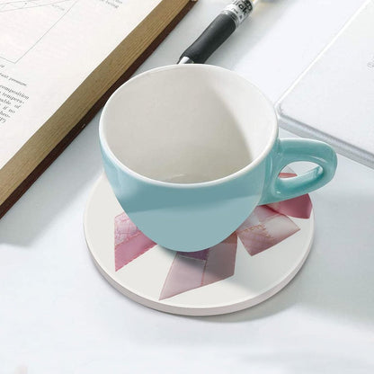 Light Pink Bow Balloon Patchwork Embroidery Coasters Set of 4 Absorbent Coasters