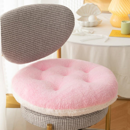 Camel Double Contrast Super Soft Plush Washable Seat Cushion,Round Lamb Fleece Chair Cushion Pink Fart Cushion Cushion Pillow for Room Kids Desk Chair Teen Girls Bedroom Décor 15.7 Inch