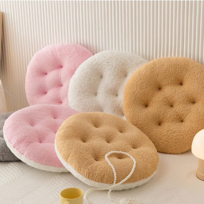 Camel Double Contrast Super Soft Plush Washable Seat Cushion,Round Lamb Fleece Chair Cushion Pink Fart Cushion Cushion Pillow for Room Kids Desk Chair Teen Girls Bedroom Décor 15.7 Inch