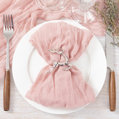 Socomi Pink Cheesecloth Napkins Summer Cheese Cloths Gauze Set of 10 Boho Washable Dinner Table Napkins for Wedding Party Baby Shower Birthday Party Decor